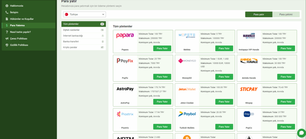 Linebet Ödeme Yöntemleri