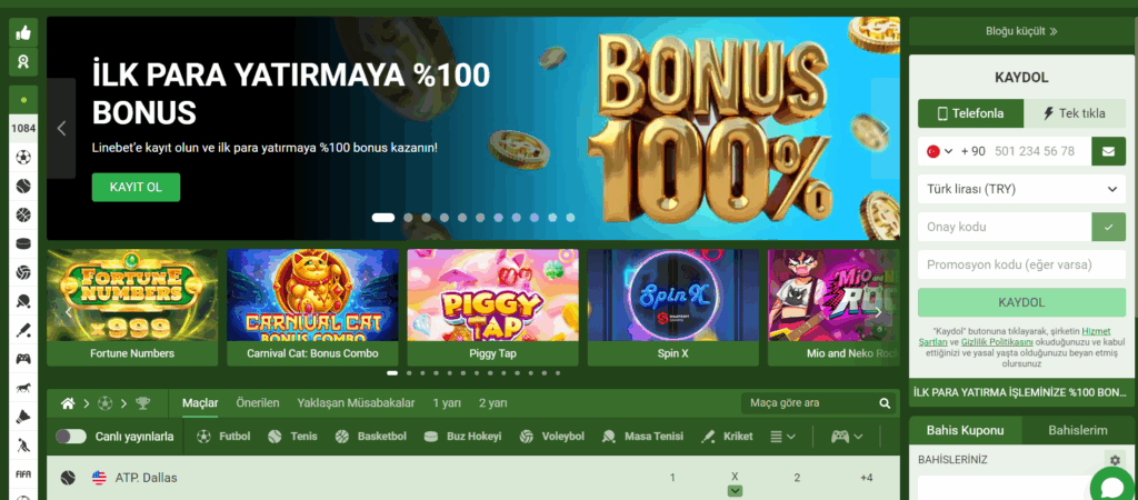 Linebet Arayüz ve Site Tasarımı